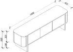 Home4you TV laud MORBEN 160x42xH50cm, tammedekooriga melamiin