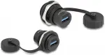 Delock USB 5 Gbps Typ-A Einbaubuchse mit Verschlusskappe IP67 staub- und wasserdicht