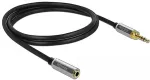 DeLOCK Klinkenverl&auml;ngerungskabel 3,5 mm 3 Pin Stecker zu Buchse mit 6,35 mm Schraubadapter 3 m