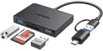 Ugreen USB / USB-C Card Reader CM812 (45167), SD - microSD - 2 x USB-A, Black