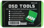 DSDTOOLS 1/2" PIKKIDEGA T&Otilde;MBETR&Uuml;KI PEADE KOMPLEKT, M&Otilde;ELDUD KERGESELE SULAMVELJELE 4TK DS1128