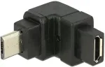DELOCK Adapter USB 2.0 Micro-B Stecker > USB 2.0 Micro-B Buchse gewinkelt oben