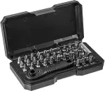 NEO TOOLS screwdriver bit set with holder, 38 pcs