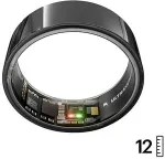 Ultrahuman Ring Air - Smart Ring f&uuml;r Frauen und M&auml;nner - Schlaf -und Fitness Tracking Wearable - Herzfrequenz - Smartring Aster Black Gr&ouml;&szlig;e 12