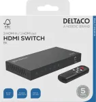 DELTACO HDMI-l&uuml;liti, 3 sisendit 1 v&auml;ljundile, 8K 60Hz, puldiga