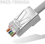 QOLTEC RJ45 through connector plug,CAT6,FTP,100 pcs