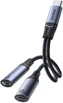 Joyroom adapter DAC 2-&uuml;hes Type-C kuni Type-C/ Type-C, 60W, 0.14m, Black (SY-C03)