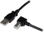 StarTech.com USB2.0 A auf B Kabel rechts gewinkelt - St/St - USB-Kabel - USB Typ A, 4-polig (M) - USB Typ B, 4-polig (M) - 3,0m (USB/USB2.0) - 90-Grad-Anschluss - Schwarz (USBAB3MR)