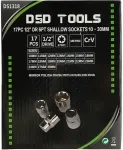 DSDTOOLS 17 TK 1/2" KUUSKANTLIITMIKUD L&Uuml;HIKESTE PEAGA 10 - 30 mm DS1318