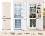 K&uuml;lmik Ravanson LKK-315RM Retro Fridge 597 mm x 707 mm x 1943 mm | 315 l | Total No Frost | Energy Class E | Cream