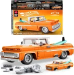 Mattel Brick Shop Hot Wheels Custom &rsquo;62 Chevy Pickup Building Toy Kit (858 Pieces), for Collectors
