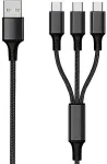 2GO USB 3in1 Ladekabel 3x USB-C Nylon 150cm schwarz
