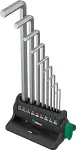 WERA 950/9 Hex-Plus 8 L-key set, 9 pieces, screwdriver (chrome, with retaining clip and wall holder)