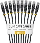 Startech 50CM BLACK SLIM CAT6 PACK .