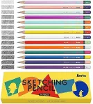 Noname Drawing Sketch Pencil Set ARRTX, 4H, 3H, 2H, H, F, HB, B, 2B, 3B, 4B, 5B, 6B, 7B, 8B, 14pcs