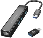 No name Conceptronic DONN07BA 3-Port USB Hub with Gigabit-Network