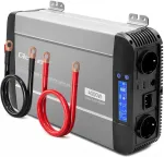 QOLTEC Przetwornica napięcia Pure Sine Wave | 12V na 230V | 2000/4000W | UPS BYPASS | LCD | USB | USB-C | Kompatybilna z LiFePO4 GEL AGM