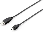 EQUIP Kabel USB-A2.0->Mini-B St/St 1.80m schwarz Polybeutel