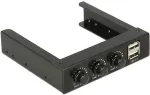 DELOCK 3.5" Front Panel > 2 x USB 2.0 and fan control - Anschl&uuml;sse am vorderen Bedienfeld des Speicherschachts - USB 2.0 x 2