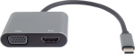 NONAME PremiumCord MST USB-C to HDMI + VGA adapter, 4K and FULL HD 1080p resolution