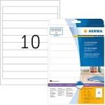 Herma Special - Perforierte, permanent selbstklebende, lichtundurchl&auml;ssige Aktenetiketten aus Papier - wei&szlig; - 192 x 25,4 mm 250 Etikett(en) (25 Bogen x 10) (5119)