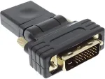Inline HDMI to DVI Adapter HDMI female / DVI male flexible gold plated 4K2K