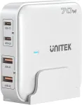 UNITEK GaN network charger - P1228AWH01-EU | 70W 2x USB-C 2x USB-A