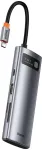 BASEUS dokkimisjaam 7in1 USB-C (USB-C PD 100W, USB-C, 2x USB 3.0, HDMI, SD/TF pesa) Grey