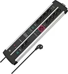 Brennenstuhl Premium-Protect-Line, 11-way duo, power strip (black/silver, 120,000A surge protection, 3 meters)