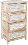 Home4you Kummut KASEKE 4-sahtliga 40x29x73cm, naturaalne