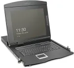 Digitus Modulare HD LCD KVM Konsole mit 19" TFT, 16-Port VGA KVM Anschluss, Touchpad, deutsches Tastaturlayout