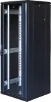 TOTEN 19" cabinet , System G, 32U, 600x600, glass front, perforated rear door, 800kg load, black / G6.6632.9801 / 19-G6632GP