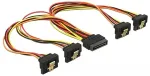 DeLOCK Kabel SATA 15 Pin Strom Stecker mit Einrastfunktion > SATA 15 Pin Strom Buchse 4 x unten 30 cm
