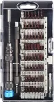 DELTACOIMP Professional chisel kit, 58 parts, extension rod, CRV bits black / VK-56