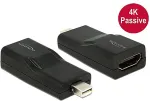 DELOCK - Video- / Audio-Adapter - DisplayPort / HDMI - Mini DisplayPort (M) - bis - HDMI, 19-polig (W) - abgeschirmt - (DisplayPort 1,2) - Schwarz (65686)