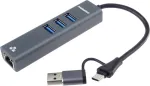 PREMIUMCORD adapter USB-C and USB-A to Gigabit and USB