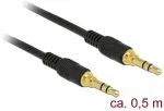 DELOCK Klinkenkabel 3,5 mm 3 Pin Stecker > Stecker 0,5 m schwarz
