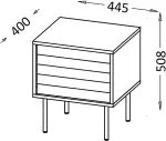 Cama MEBLE Cama Bedside cabinet, 2 pcs. CORTINA 45x40x51 black