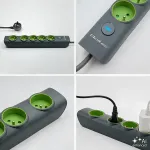 QOLTEC Power strip with backlit switch 5earthed sockets