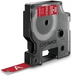 Dymo D1 Schriftband Vinyl 12mmx3.0m wei&szlig; ->rot