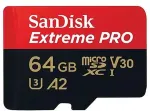 M&auml;lukaart SANDISK Extreme PRO 64 GB microSDXC, memory card (UHS-I U3, Class 10, V30, A2)