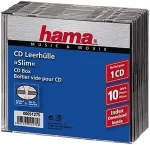 Toorikud HAMA 1x10 CD-Leerh&uuml;lle Slim-Line transp./schwarz 51275 (51275)