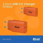 Club 3D Club3D Lifestyle Ladeger&auml;t USB-C 30Watt, 2Stk orange retail