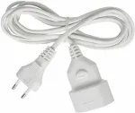 Brennen stuhl extension cable, CEE 7/16, IEC 60906-1, max 250V / 2.5A, 5m white 1161670 / DEL-118C