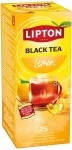 LIPTON Must tee , Lemon, 25 tk x 1,7 g, teekott fooliumis