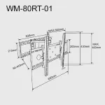 GEMBIRD WM-80ST-02 Full-motion TV wall mount, 37" - 80" (60 kg)
