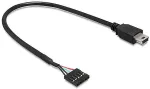 DeLOCK USB 2.0 Pin Header USB intern til ekstern adapter 30cm Sort