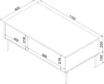 Cama MEBLE TRESSE bench/table 110x60x40 cashmere matt