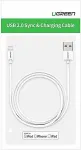 Ugreen NICKEL-PLATED LIGHTNING CABLE, 1 METRE, WHITE