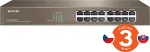 Tenda TEG1016D - 16x Gigabit Switch, Fanless, Rackmount, surge protection